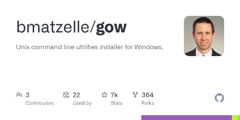 GitHub - bmatzelle/gow: Unix command line utilities installer for Windows.